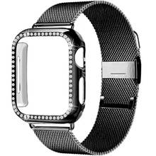 Case+Strap for Apple Watch band 44mm 40mm iWatch 42mm 38mm Stainless steel milanese Loop bracelet apple watch series 5 4 3 6 SE 2024 - buy cheap