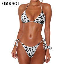 OMKAGI Sexy Bikini Solid Swimsuit High Cut Swimming Bathing Suit Beachwear Brazilian Micro Bikinis Set Push Up Swimwear Women 2024 - buy cheap