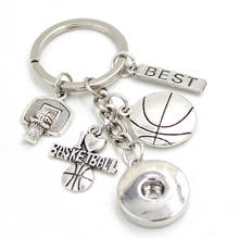 Chaveiro de basquete masculino e feminino, joia de pressão de 18mm, charme de bolsa, chaveiro de basquete para presente, 1 peça 2024 - compre barato
