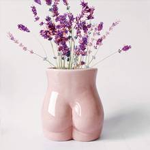Creative pink body art ceramic vase flower pot decor Home Office decor accessories modern minimalist style ornaments gift 2024 - buy cheap
