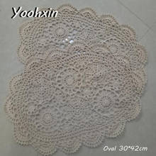 Modern Lace cotton Oval table place mat dish pad Cloth crochet placemat cup mug tea drink coaster Christmas dining doily kitchen 2024 - buy cheap