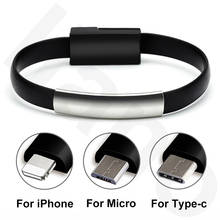 Nova pulseira micro cabo usb tipo c usb 8 pinos cabo de carregamento de dados para iphone 13 12 xs max xr 7 8 6 micro usb carregador de telefone cabo 2024 - compre barato