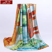 2020 silk scarf print scarves feel summer luxury brand women Fashion ladies for Soft large Designer beach shawls and bandana 2024 - buy cheap