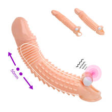 Soft Dick Sleeve Penis Enlargement Condoms Sex Toys For Men Extender Vibrating Delayed Ejaculation Reusable Adults Products 2024 - buy cheap
