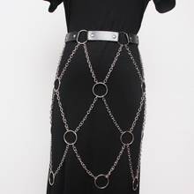 Women's runway fashion pu leather metal chain Cummerbunds female Dress Corsets Waistband Belts decoration narrow belt R3174 2024 - buy cheap