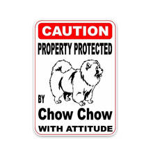 Engraçado etiqueta do carro acessórios propriedade protegida por chow chow cão capa arranhões pvc à prova d14 água 14cm x 10cm 2024 - compre barato
