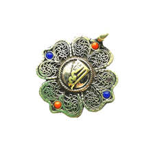 Tibet Antiqued Copper OM KALACHAKRA Amulet Clover Flower Pendants Tibetan Nepal handmade Jewelry TBP495 2024 - buy cheap