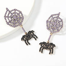 2022 Fashion New Rhinestone Spider Dangle Earrings Female Charlotte Drop Earrings Halloween Jewelry Party Accessories 2024 - buy cheap