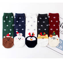 Christmas Women Cotton Socks Multi-Color stripe Women's Winter Socks Animal Christmas snowflake elk Winter Socks Mid stock 2024 - buy cheap