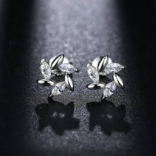 Wholesale Elegant Pure 925 Sterling Silver Cubic Zircon Multi-Drill Stud Earrings For Women Christmas Gifts Jewelry 2024 - buy cheap