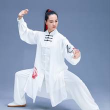 Moda branco tai chi uniforme de artes marciais uniforme chinês tradicional popular kung fu terno manhã roupa esportiva wushu traje ff2226 2024 - compre barato