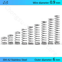 0.9mm Compression Spring 304 A2 Stainless Steel Springs Wire Dia 0.9mm Outer Dia 6mm Length 10 15 20 25 30 35 40 45 50mm 2024 - buy cheap