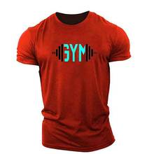 Camiseta de ejercicio para hombre, Camiseta deportiva ajustada de verano para correr, camiseta de manga corta para hombre 2024 - compra barato