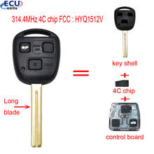 Replacement Remote Key With 3 Buttons 4C Chip 314.4MHz / Control Board FOB For Lexus ES300 GS300 IS300 FCC:HYQ1512V 2024 - buy cheap