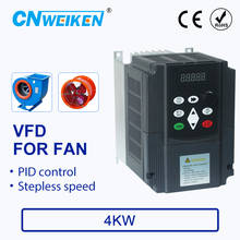 Controlador de velocidad para Motor de ventilador, inversor de frecuencia VFD, 220V, 4KW, 3 fases, 220v, salida 50hz/60hz 2024 - compra barato