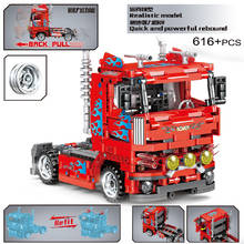 MOC 616pcs Classic City Pull Back Heavy Duty Truck Building Block Model High-Tech Vehicle Kid Toy Assembled DIY Bricks Gifts 2024 - buy cheap