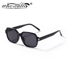Óculos de sol retangular feminino, óculos na moda preta retangular 2020 de marca com armação retangular 90s vintage s338 2024 - compre barato
