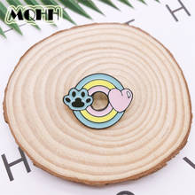 Cartoon Cute Sweet Color Rainbow Love Circle Enamel Brooch Animal Dog Paw Alloy Badge Clothes Bag Pin Jewelry Gift For Friends 2024 - buy cheap