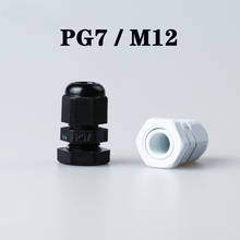 Glândula de cabo de plástico 5-20 peças, alta qualidade ip68 pg7 m12 3-6.5mm, à prova d'água, de nylon, com junta, manga para cabo 2024 - compre barato