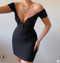 Women Ladies Sexy Solid Dress Off the Shoulder Short Sleeve Summer Casual Short Mini Pencil Dress 2024 - buy cheap