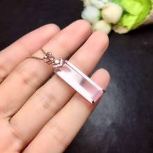 New Arrival Natural and Real Natural And Real Rose Quartz Necklace  925 sterling silver Fine jewelry Rose Quartz  Pendant 2024 - buy cheap