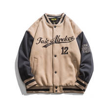 Jaqueta de beisebol masculina, casaco hip hop grande com letras bordadas, estilo coreano japonês, streetwear, rock, nova, 2021 2024 - compre barato