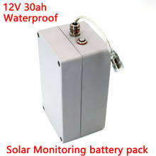 Bateria de monitoramento solar 12v 34ah, bateria de lítio com lâmpada solar para áreas externas, monitoramento da câmera, pacote com bateria de 12.6v e 34000mah, à prova d'água 2024 - compre barato