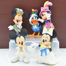 Disney 5pcs 10-12cm Cute Mickey Minnie PVC Action Figures Doll Wedding Toys Marriage Party Decoration Cake Toppers Juguetes 2024 - buy cheap