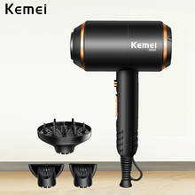 KEMEI Professional Hair Dryer Powerful Wind Power Electric Blow Dryer  Hot/cold Air Hairdryer Barber Salon Tools Water Ions   5 2024 - buy cheap