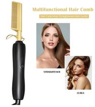 Hair Straightener Hot Comb Wet Dry Hair Use Hair Curling Iron Electric Environmentally Friendly Titanium Alloy Hair Curler Brush 2024 - buy cheap