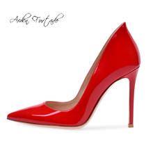 Arden Furtado Summer Fashion Women's Shoes Pointed Toe Stilettos Heels Slip-on Leather Sexy Elegant red pumps high heels 44 45 2024 - buy cheap
