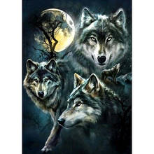 5D DIY Алмазная картина "животное волк" вышивка крестом полная дрель вышивка Алмазная мозаика картина Стразы Декор 2024 - купить недорого