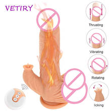 Suction Cup Dildo Soft Silicone Automatic Telescopic Heating Huge penis Realistic Dildos Sex Toys for Woman Big Dildo Vibrator 2024 - buy cheap