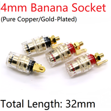 Toma de cobre de 4mm para amplificador de potencia, conector adaptador de Cable de empalme de cristal para altavoz 2024 - compra barato