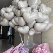 Balões laminados de macaron de 18 polegadas, balões redondos de hélio cinza, estrela, coração, bola colorida para decoração de festa de aniversário de casamento, crianças, com 10 peças 2024 - compre barato