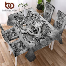 BeddingOutlet-Mantel de lobo Tribal, atrapasueños, impermeable, Animal de acuarela geométrica, cubierta de mesa lavable 2024 - compra barato
