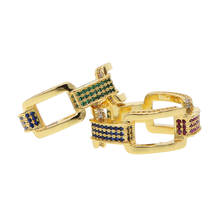 Anillo de cadena de eslabones cubanos estilo Hip hop rock para hombre y mujer, color dorado, micro pavé, arcoíris, Circonia cúbica, CZ, joyería de lujo, 2021 2024 - compra barato