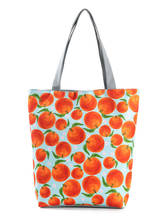 Повседневные холщовые пляжные сумки Miyahouse для женщин, сумки на плечо с принтом фруктов, оранжевая экологически чистая многоразовая сумочка для покупок 2024 - купить недорого