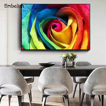 Cuadros modernos de decoración del hogar para sala de estar, carteles coloridos de rosas y flores, lienzo impreso en HD, 1 unidad 2024 - compra barato
