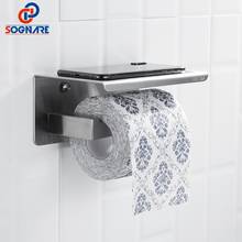 SOGNARE 304sus Toilet Roll Paper Rack with Phone Shelf Wall Mounted Bathroom Paper Holder Bathroom Shelves Toilet Tissue Boxes 2024 - buy cheap
