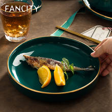 Prato de moda para casa fancity, prato de cerâmica, prato criativo, prato de peixe de personalidade 2024 - compre barato