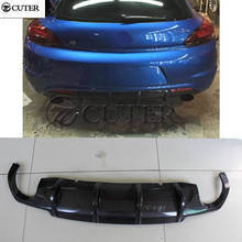 Carbon Fiber Rear Bumper Lip Diffuser Two Out Exhaust for Volkswagen Scirocco r Back Bumper Spoiler Diffuser 09-15 2024 - buy cheap