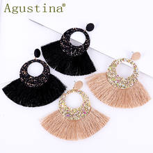 Agustina 2019 Black Earrings For Women Tassel Earings Bohemian Drop Fashion Punk Minimalist Jewelry Dangle African Fringe Ladies 2024 - buy cheap