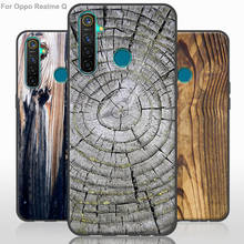 Capa traseira para oppo realme q, capa de silicone macio tpu rígido com estampa de pedra de grão de madeira para oppo realmeq 2024 - compre barato