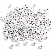 100pcs/lot 4x7mm Letter Beads Acrylic Round English Alphabet Flat Spacer Beads For Jewelry Making Bracelet Necklace Accessories 2024 - buy cheap