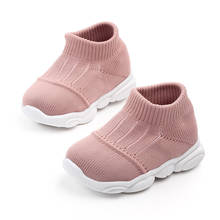 Новая однотонная повседневная детская обувь для малышей, детская обувь на мягкой подошве, дышащие хлопковые сетчатые кроссовки для младенцев, мальчиков и девочек 2024 - купить недорого