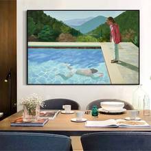 Lienzo de David Hockney, retrato de un artista (piscina con dos figuras), pintura al óleo artística, póster, decoración de pared, decoración del hogar 2024 - compra barato