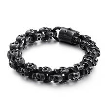 115g weight Cool Men's Stainless Steel gothic Skull skeleton Link Chain bracelet bangle vintage 2024 - buy cheap