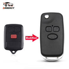 Dandkey modificado flip key carro remoto chave escudo sem corte lâmina caso substituição para byd f3 f3r fob 3 botões dobrável chave em branco capa 2024 - compre barato