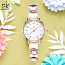 Shengke женские часы, креативные цветы, кожа, кварцевые часы с цветами, 3 АТМ, водонепроницаемые, женские наручные часы, Montre Femme 2024 - купить недорого